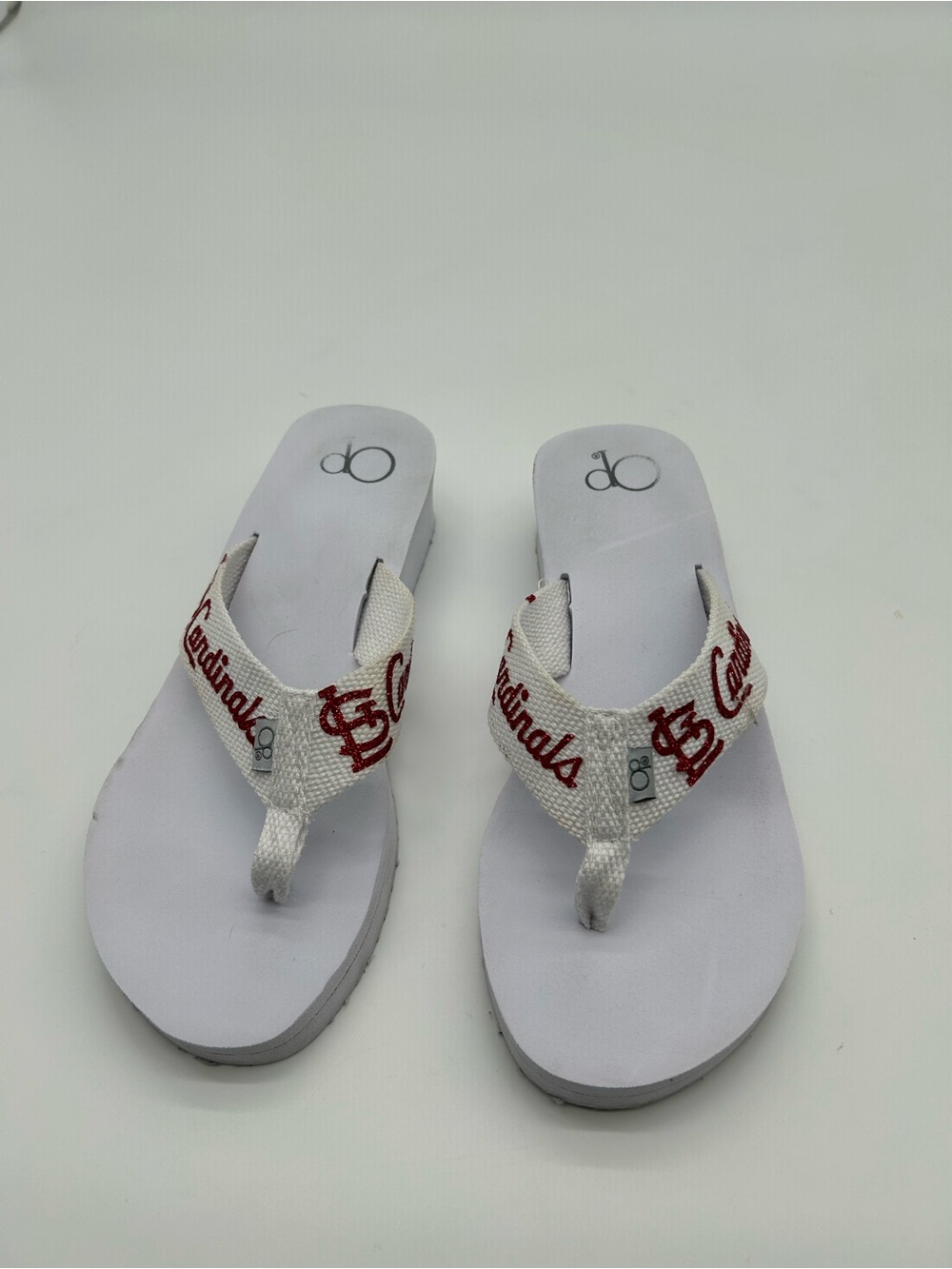 Cardinals Team Beans White Logo Flip-Flop Sandals size 7